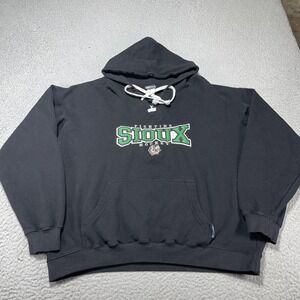 North Dakota Fighting Sioux Hoodie Mens XL Black NCAA Hockey CI Sport Lace Up